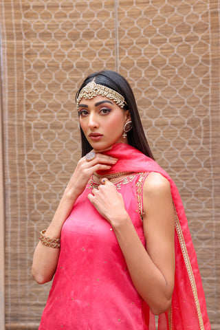 Blushing Buds - Silk Suit with Dupatta