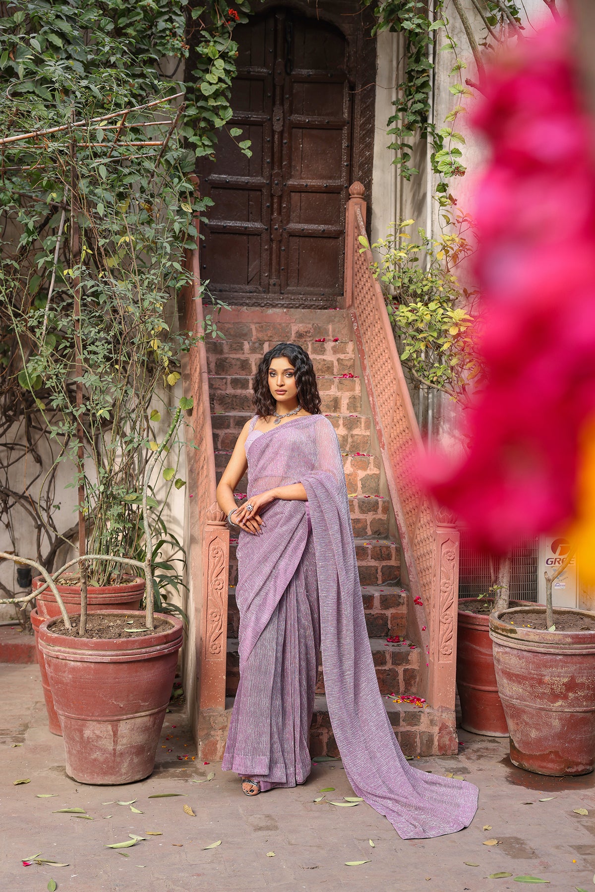 Liliac Luster - Indian Saree